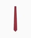 Emporio Armani Pure Silk Tie With Jacquard Micro-pattern In Multi
