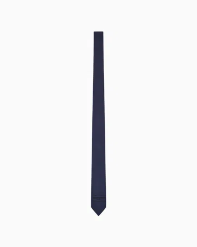 Emporio Armani Kids' Krawatte Aus Reiner Seide Mit Logo In Marineblau