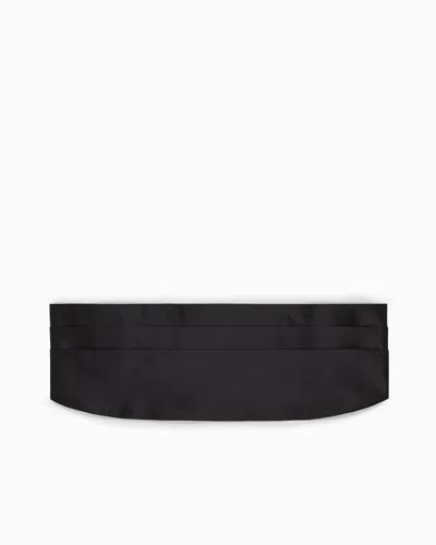 Emporio Armani Official Store Bande De Smoking En Pure Soie In Black