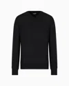 Emporio Armani Official Store V-neck Jumper In Virgin Wool In Black