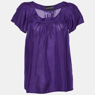 Pre-owned Emporio Armani Purple Silk Top S