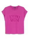Emporio Armani Crew Neck Short Sleeves Straight Hem In Pink