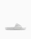 Emporio Armani Pvc Slides With Oversized, Embossed Eagle In Two-tone