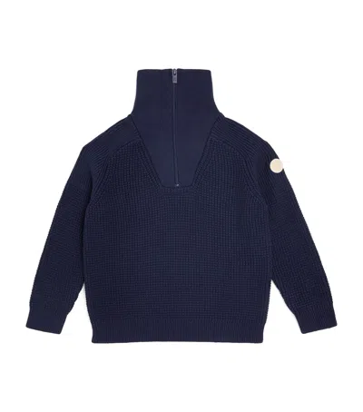 Emporio Armani Kids' Quarter-zip Sweater In Blue