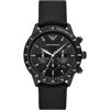 Emporio Armani Quartz Chronograph Nylon Strap Watch, 43mm In Black