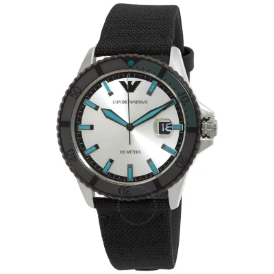 Emporio Armani Quartz Silver Dial Men's Watch Ar11465 In Black / Silver