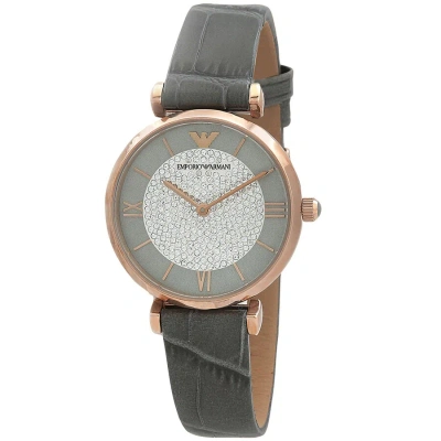 Emporio Armani Quartz Two-hand Gray Dial Ladies Watch Ar11502 In Gold Tone / Gray / Rose / Rose Gold Tone