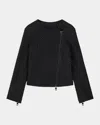 Emporio Armani Quilted Blouson Jacket In Solid Blac