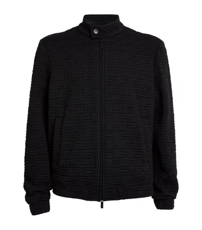 Emporio Armani Quilted Bomber Jacket In Black