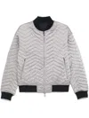 Emporio Armani Long-sleeved Double-sided Jacket In Light Grey