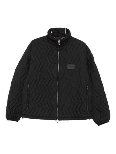 Emporio Armani Quilted Down Jacket In Black