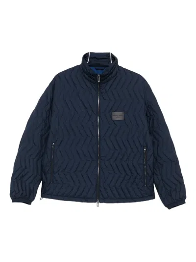 EMPORIO ARMANI QUILTED CHEVRON-PATTERN JACKET