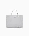 Emporio Armani Quilted-effect Medium Myea Shopper Bag In Gray