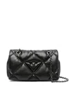 Emporio Armani Quilted Faux-leather Shoulder Bag In Black