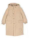 Emporio Armani Quilted-finish Hooded Coat In Neutrals