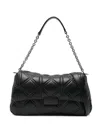 Emporio Armani Quilted Foldover Chain-link In Black