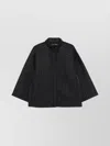Emporio Armani Quilted High Collar Jacket With Grosgrain Trim In Black