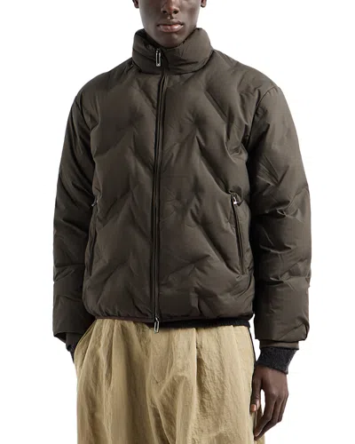 Emporio Armani Quilted Jacket In Green