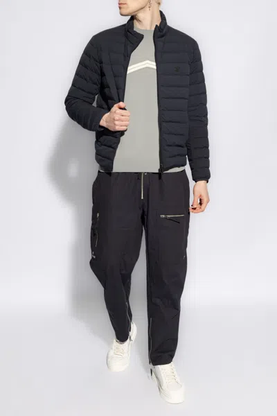Emporio Armani Quilted Down Jacket In Navy Blue