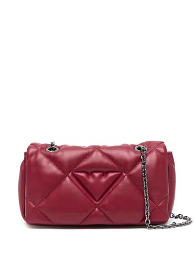 Emporio Armani Quilted Leather Tote Bag In Red