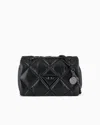 Emporio Armani Official Store Quilted Nappa Leather-effect Shopper Bag With Flap In Black