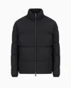 Emporio Armani Quilted Nylon, Full-zip Puffer Jacket In Black