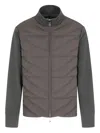 Emporio Armani Quilted Panelled Padded Jacket In Gray