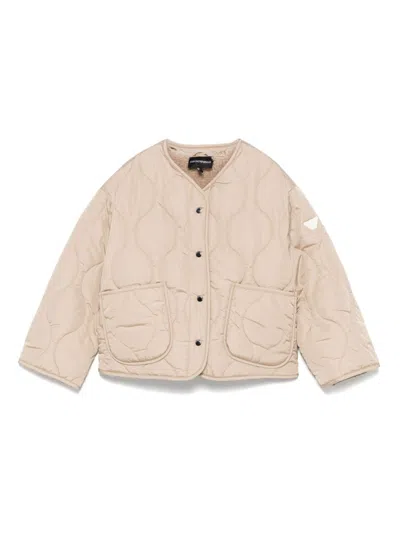 Emporio Armani Kids' Quilted Puffer Jacket In ニュートラル