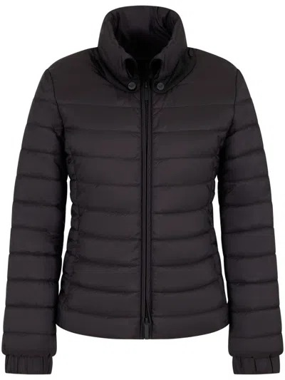 Emporio Armani Quilted Puffer Jacket In Black