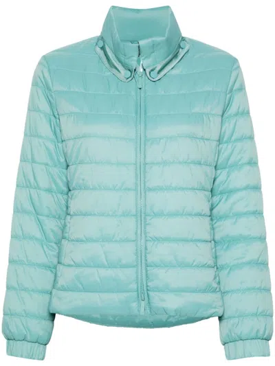 Emporio Armani Quilted Puffer Jacket In Blue