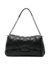 Emporio Armani Quilted Foldover Chain-link In Black