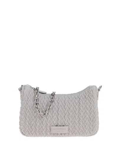Emporio Armani Quilted Shoulder Bag In Gray