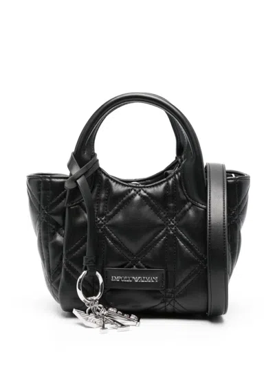 Emporio Armani Quilted Small Tote Bag In Black