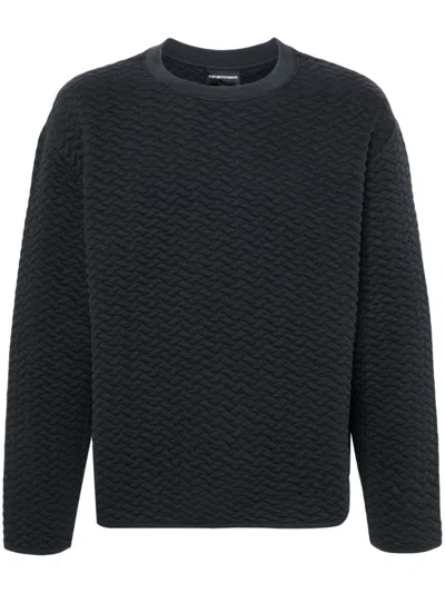 Emporio Armani Quilted Sweatshirt In Blue