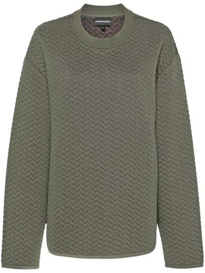 Emporio Armani Quilted Sweatshirt In Green