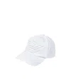Emporio Armani Logo Embroidered Cotton Baseball Cap In White