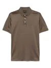 Emporio Armani Logo-print Polo Shirt In Braun