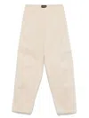 Emporio Armani Raised-seam Trousers In Neutrals