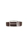 Emporio Armani Rectangle-buckle Suede-leather Belt In Gold