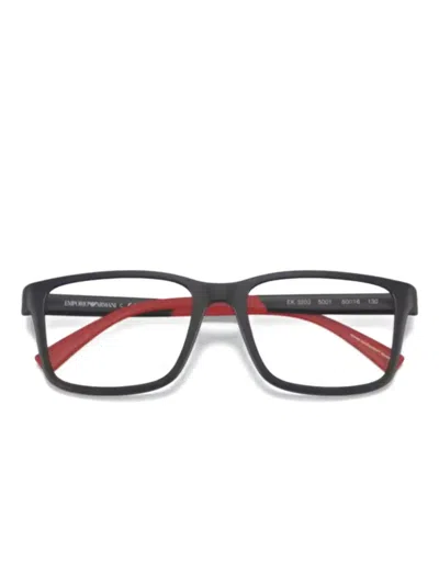 Emporio Armani Rectangle-frame Glasses In Transparent