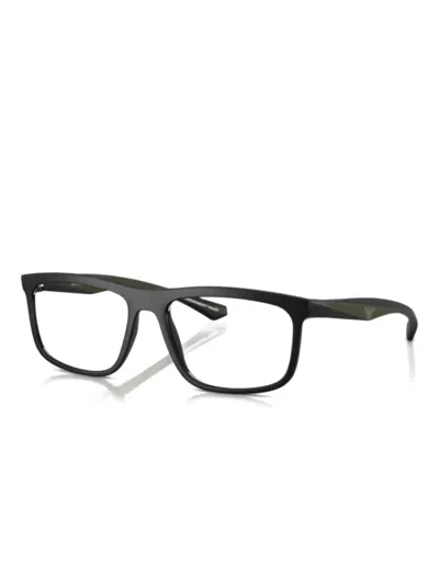 Emporio Armani Rectangle-frame Glasses In Black