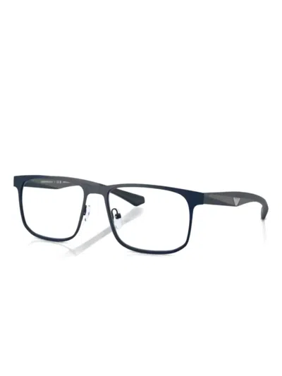 Emporio Armani Rectangle-frame Glasses In Blue