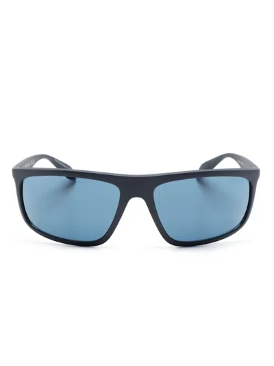 Emporio Armani Rectangle-frame Sunglasses In Blue