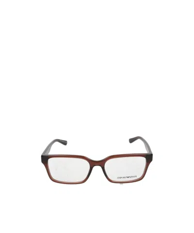 Emporio Armani Rectangle Frame Sunglasses In Brown