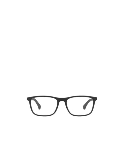 Emporio Armani Rectangle Wayfarer-frame Glasses In Black