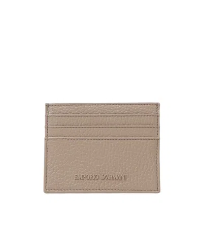Emporio Armani Rectangular Card Holder In Nude