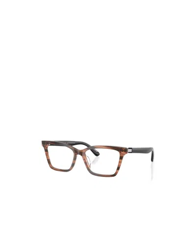 Emporio Armani Rectangular Flat Mirror In Gray
