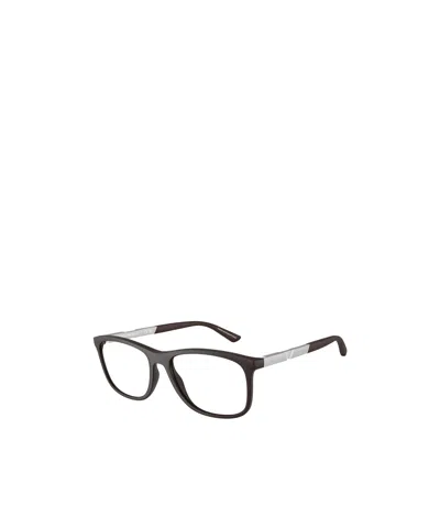 Emporio Armani Rectangular Frame Glasses In Black