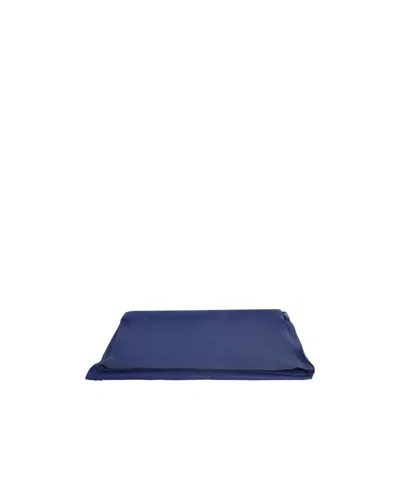 Emporio Armani Lightweight Sheer Scarf With A Subtle Sheen In Blue