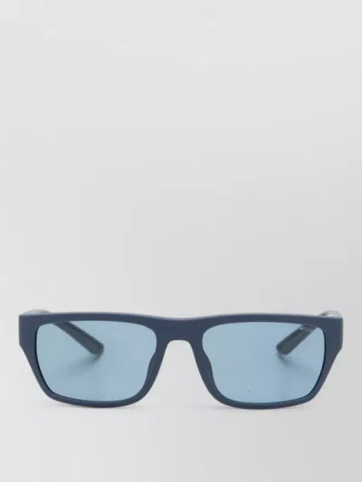 Emporio Armani Rectangular Sunglasses Thick Arms Modern Design In Blue